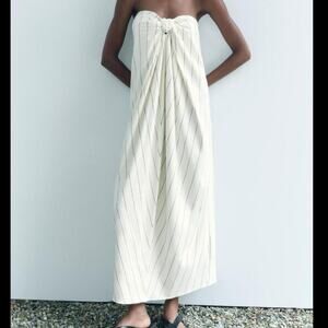 ZARA KNOTTED STRIPED DRESS - BRAND NEW WITH TAG- SIZE S